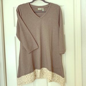 LOGO Lounge French Terry Tunic with Lace Trim